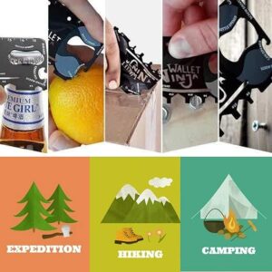 Ninja Wallet 18 in 1 Multifunction Survival Tool Outdoor Screwdriver, Bottle Opener, cell phone stand Stainless Steel (random color) - Image 3