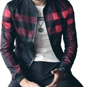 Men's Stylish Zipper Jacket with Contrast Checked Zipper | Jacket For Men's & Boys | Stylish Jacket For Formal & Casual Wear | Checked Design Jacket - Image 3