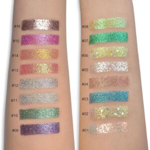 Glitter Butter Sparkle Eyeshadow Palette 9 in 1 Kit for Eye Makeup Shimmer Highlighter Metallic Eye Shadow, Rainbow Eyeshadow Pallets - Image 2