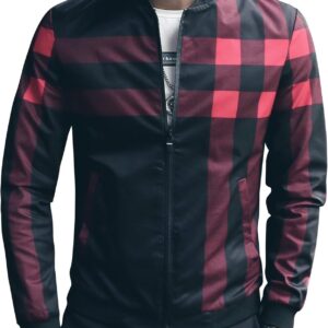 Men's Stylish Zipper Jacket with Contrast Checked Zipper | Jacket For Men's & Boys | Stylish Jacket For Formal & Casual Wear | Checked Design Jacket - Image 2