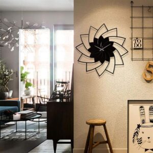 3D WOODEN FLORAL WALL CLOCK Modern Home Decorations for Living Room,Bedroom - Image 1
