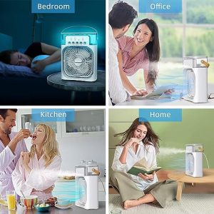 (10 inch big size ) 3 In 1 Air Humidifier Cooling Usb Fan Led Night Light Water Mist Fun Humidification Fan Spray Electric Fan ( random color)