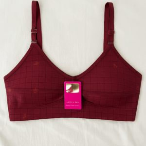 Jersey Print Bra ? Comfortable Everyday Wear (Maroon) - Image 3
