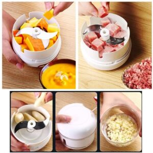 Mini Food Chopper ? Hand-Powered Meat Grinder, Mincer, Mixer & Blender for Fruits, Vegetables, Nuts, and Meat | Powerful & Portable Kitchen Tool - Image 5