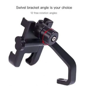C2 Universal Aluminum Motorcycle Phone Holder ? 360? Adjustable Handlebar Mount Stand for Secure Mobile Grip
