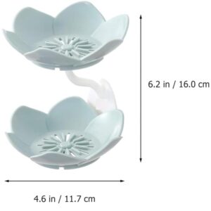 Wall Mounted Double Layer Lotus Flower Shaped Soap Holder (random color) - Image 4