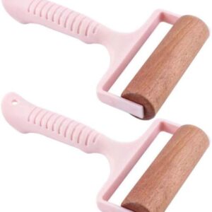 2pcs Wooden Rolling Pin for Baking ? Hand Push Dough Roller with Non-Stick Surface, Lightweight & Kid-Friendly - Image 1