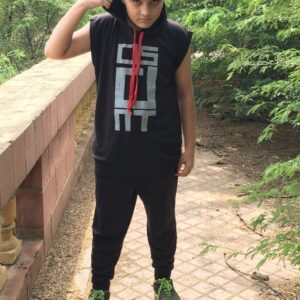 Black Gym Sleeveless Hood Tracksuit - Black Gym Sleeveless Hood Summer Tracksuit - Ready to Wear 2-Piece Set | Men's Sports & Jogging Wear? - Image 3