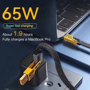 4 In 1 Data Cable ? USB-C & Lightning Connectors, Braided Durable Design, Fast Charging (Without Box) - Image 2
