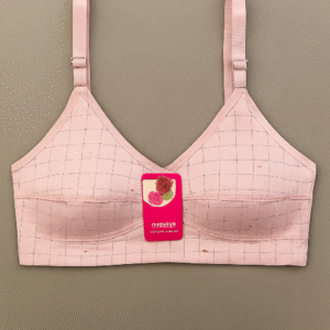 Jersey Print Bra ? Comfortable Everyday Wear (Pink) - Image 1