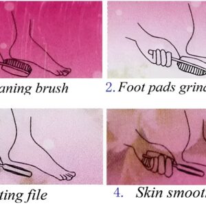 4 In 1 Foot scrubber | Multi Use Pedicure Paddle Brush - 4 Step Pedicure Cleanse, Scrub, File And Buff (Random color) - Image 2
