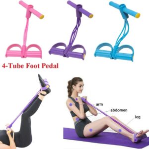 Foot Pedal Resistance Band Elastic Sit-Up Pull Rope Yoga Fitness Gym - Elastic Pull Ropes Tummy Trimmer (Random Colors) - Image 1