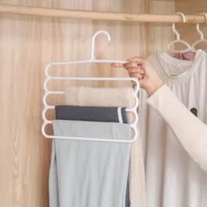 5 Layer Magic Hangers Hanger: Anti-Slip Multi-Purpose and Multi-Functional Magic Multiple Layer Trousers Hangers Hanger - Multifunction Pants Closet Belt Holder Rack S-Type 5 Layers Saving Space Hangers Hanger - Image 4