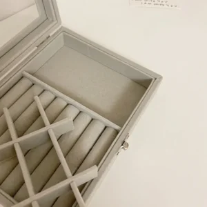 Mistico Velvet Carrying Case with Glass Cover Jewelry Ring Display Box Tray Holder Storage Box Organizer Earrings Bracelet Showcase - Image 4