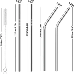 stainless steel straw 5 pcs pack - Image 2