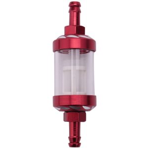 Universal Aluminum Glass Motorcycle Oil Filter ? Transparent Reusable Inline Oil Filter for Motorbikes (Random Color)