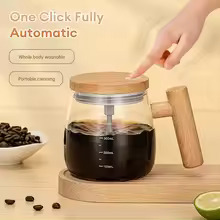 Self Stirring Coffee Mug ? Electric Automatic Mixing Cup for Coffee, Milk, & Drinks | Rechargeable, Waterproof, Self Mixing Glass Mug for Home & Office ~ 500 ml