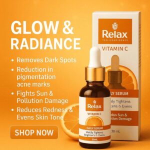 Relax Vitamin C Daily Face Serum ? Brightening, Anti-Aging & Hydrating Formula for Healthy Radiant Skin (30ml) - Image 1