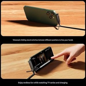 240W Type-C to Type-C Fast Charging Cable with Adjustable Stand ? 1.5M PD 3.1 90? Elbow Gaming Cable