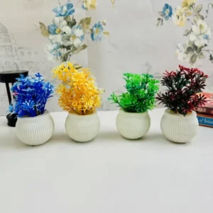 Pack of 4 Mini Planters | Artificial Decoration mini Plants - Image 3