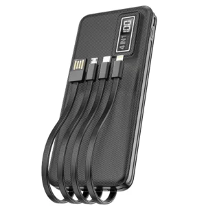 Aspor A300 Power Bank Original 10000mah Li-Polymer Battery 4 In1 Power Bank Black - Image 4