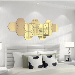 (pack of 12)  3d acrylic Hexagon Simple Mirror-Surface Geometric DIY Art Mural for Home Decoration Wall - Image 3