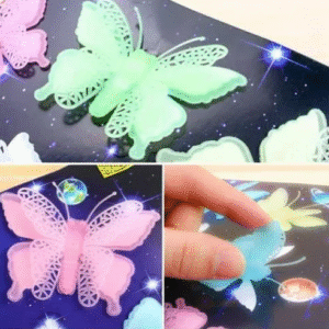 Pack of 08 Butterfly Wall Sticker Glow in the Dark Luminous 3D Butterfly Stickers DIY Wall Sticker 3D Art Mural for Decorations - Image 1