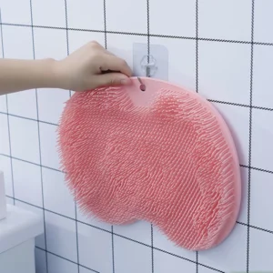 Body Wash Brush Shower Foot & Back Scrubber Mat, Wall Stick Suction Silicone Bathroom Scrubber (Random color) - Image 4