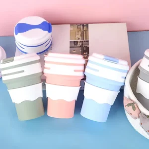 Collapsible Coffee Cup ? Portable, Reusable Silicone mug with Lid, Leakproof & BPA-Free Travel Mug(random color) - Image 1