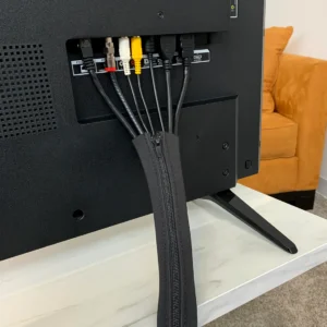 Cable Sleeve - Zipper Closure Cord Organizer and Cable Protector for Desk, Computer, TV Cord Management to Hide and Cover Wire and Extension Cables - Image 3