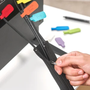 Cable Sleeve - Zipper Closure Cord Organizer and Cable Protector for Desk, Computer, TV Cord Management to Hide and Cover Wire and Extension Cables - Image 4
