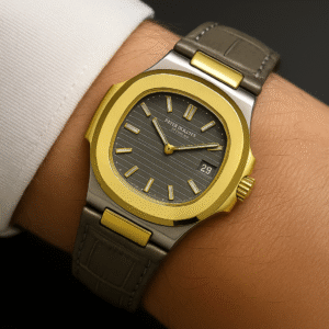 Patek Philippe Nautilus 8044 ? Grey Gold Tone | 3ATM Water Resistant Luxury Watch Without Box - Image 1