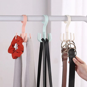 (1 piece) Multi-Purpose Hook Four-Claw Rotatable Coat Hooks Hanging Powerful Storage Rack House Kitchen Pot Pan Hanger Scarf Hanger (random color) - Image 3