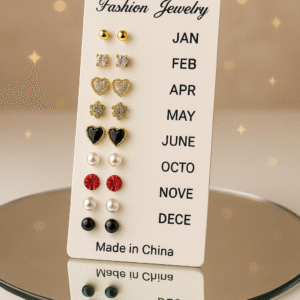 12 Pair Mixed Style Stud Earrings Set for Women ? Golden Copper with Micro-Paved Cubic Zirconia ? Trendy Fashion Jewelry - Image 4
