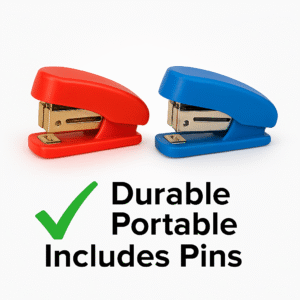 Pack of 2 Mini Staplers with Pins ? Compact, Smooth, and High-Quality Office & School Use (Random color) - Image 5