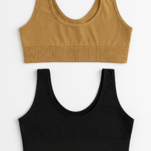 Women's Lycra Sports Bra Set ? Black & Skin | Ideal for Gym, Yoga & Daily Comfort (Pack of 2) - Image 1