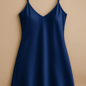Black Satin Slip Dress ? Sleeveless Camisole with Adjustable Thin Straps | Free Size - Image 1