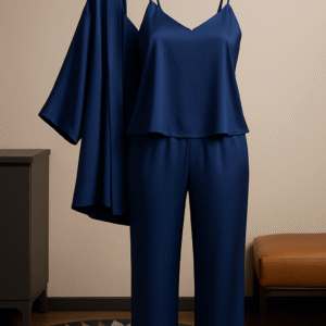 3-Piece Premium Satin Sleepwear Set for Women ? Camisole, Pants & Robe | Nightwear & Loungewear | Free Size (DC-3002) - Image 1
