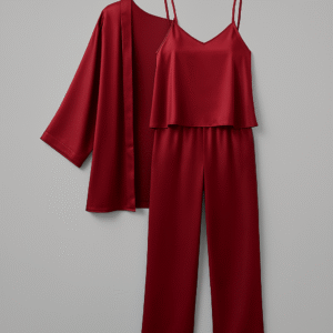 3-Piece Premium Satin Sleepwear Set for Women ? Camisole, Pants & Robe | Nightwear & Loungewear | Free Size (DC-3002) - Image 4
