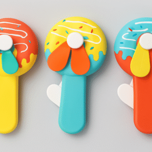 Handheld Donald Shape Toy Fan for Kids ? Cute Cartoon Design, Safe Soft Blades, Portable Mini Fan for Summer Play & Cooling (Random Color) - Image 3