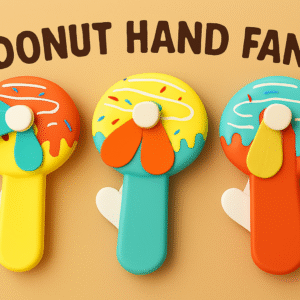 Handheld Donald Shape Toy Fan for Kids ? Cute Cartoon Design, Safe Soft Blades, Portable Mini Fan for Summer Play & Cooling (Random Color) - Image 2