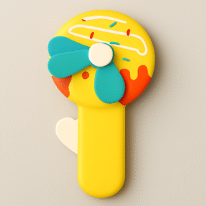 Handheld Donald Shape Toy Fan for Kids ? Cute Cartoon Design, Safe Soft Blades, Portable Mini Fan for Summer Play & Cooling (Random Color) - Image 4