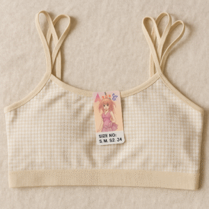 Dotted Style Soft Malai Bra for Girls ? Double Straps, Lightweight & Comfortable Non-Padded Bra (Beige) - Image 3