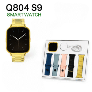 Q804 Imran Khan New Model Watch ? Golden Color with 7 Straps & Original Metal Strap - Image 3