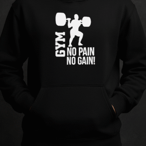 New Summer Collection Full Black Hoodie with GYM Print for Men and Boys ? Comfortable, Stylish & Casual Wear - Image 2