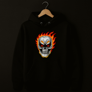 New Summer Collection Full Black Hoodie with Ghost Skull Print for Men and Boys ? Comfortable, Trendy & Casual Wear - Image 4