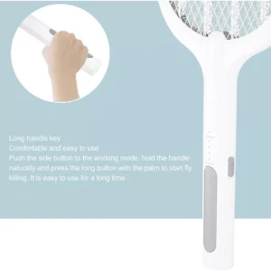 Rechargeable Electric Mosquito Killer Racket 2 In 1 LED Flash Light  (Random Color) - Image 3