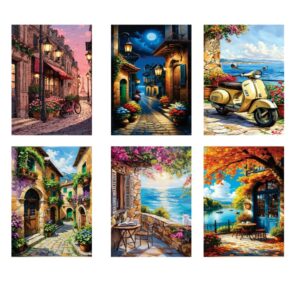 Pack Of 6 Sticky Wooden Canvas Frames For Wall Decore Aesthatic Art / Sticky Phototiles For Room Wall Decoration - Image 1