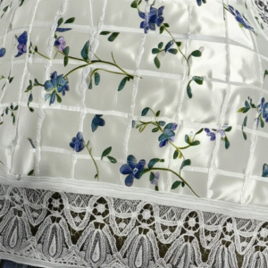 01 Meter Beautiful White Floral Dastarkhwan with Intricate Lace Border - Perfect for Traditional Dining | Dastarkhwan (30*49 inch) - Image 3