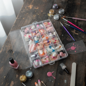 288 Pcs French Nails Set ? Multicolor ABS Plastic Nail Tips, Smooth & Even Coverage, Durable, Easy-to-Apply, Perfect for DIY & Professional Manicures - Image 4